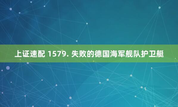 上证速配 1579. 失败的德国海军舰队护卫艇